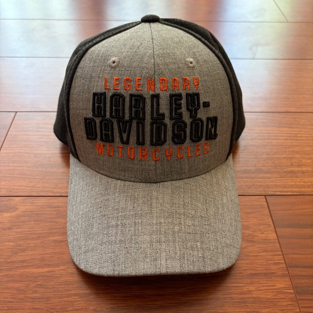 Harley-Davidson Waco Texas Legendary Embroidered Hat Gray Black S/M Fitted Cap